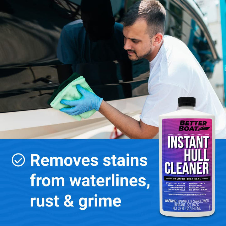 Fiberglass Boat Hull Cleaner for Boats & Boat Cleaner Cleaning Supplies Marine Metal Stain Remover and Restorer Boat Soap Wash Pro Products Clean Deck Pontoon & Sailboat & Boat Deck Cleaner