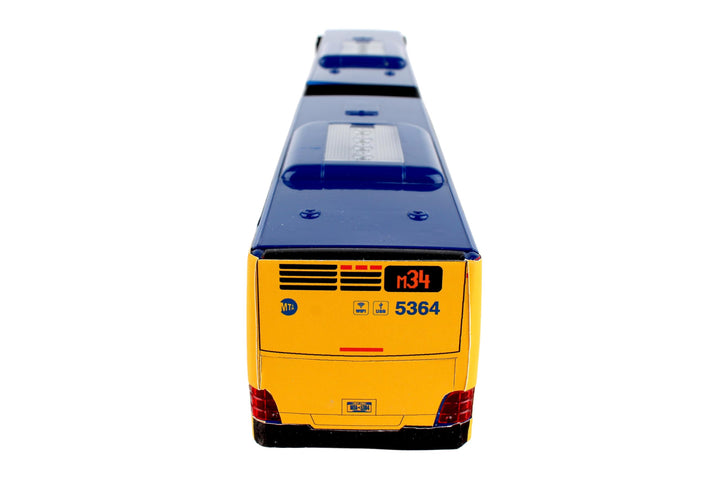 MTA New York City Bus 16 Articulated Bus RT8571 Toy, Blue , Brown