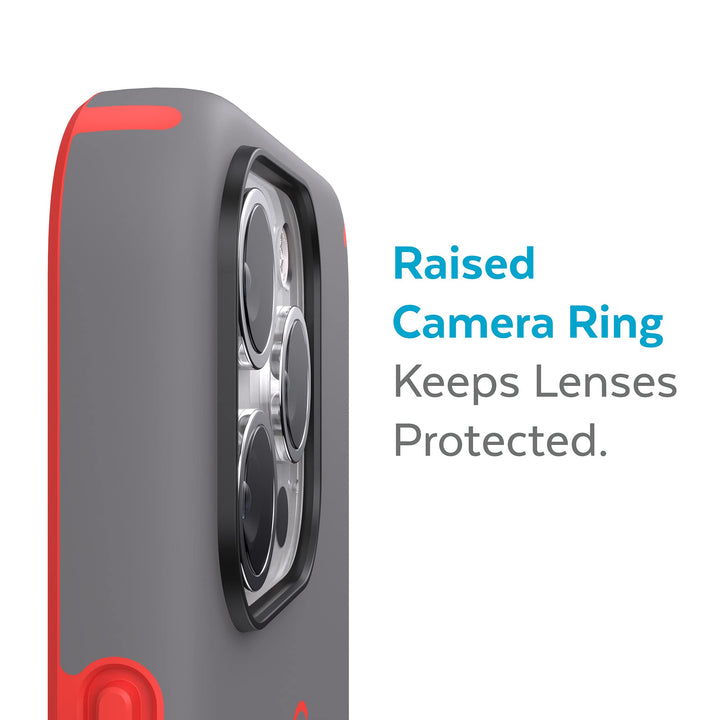 iPhone 13 Pro Max Case- Drop Protection Fits iPhone 12 Pro Max & iPhone 13 Pro Max Cases - Scratch Resistant - Slim Design with Soft Touch Coating - Moody Grey, Turbo Red CandyShell Pro