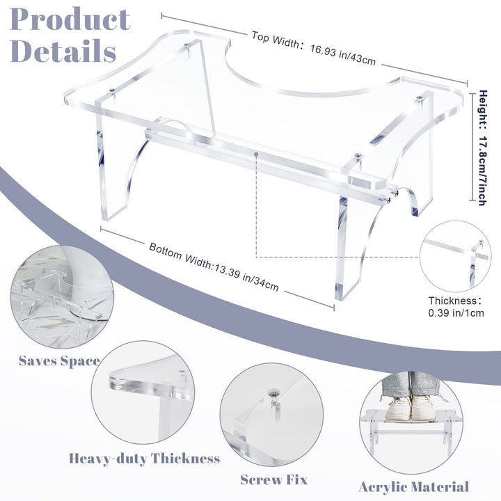 Acrylic Toilet Stool for Adults,Potty Stool Clear Toilet Step Foot Toilet Stool Portable Stool for Bathroom Women Men(6.5 Inch)