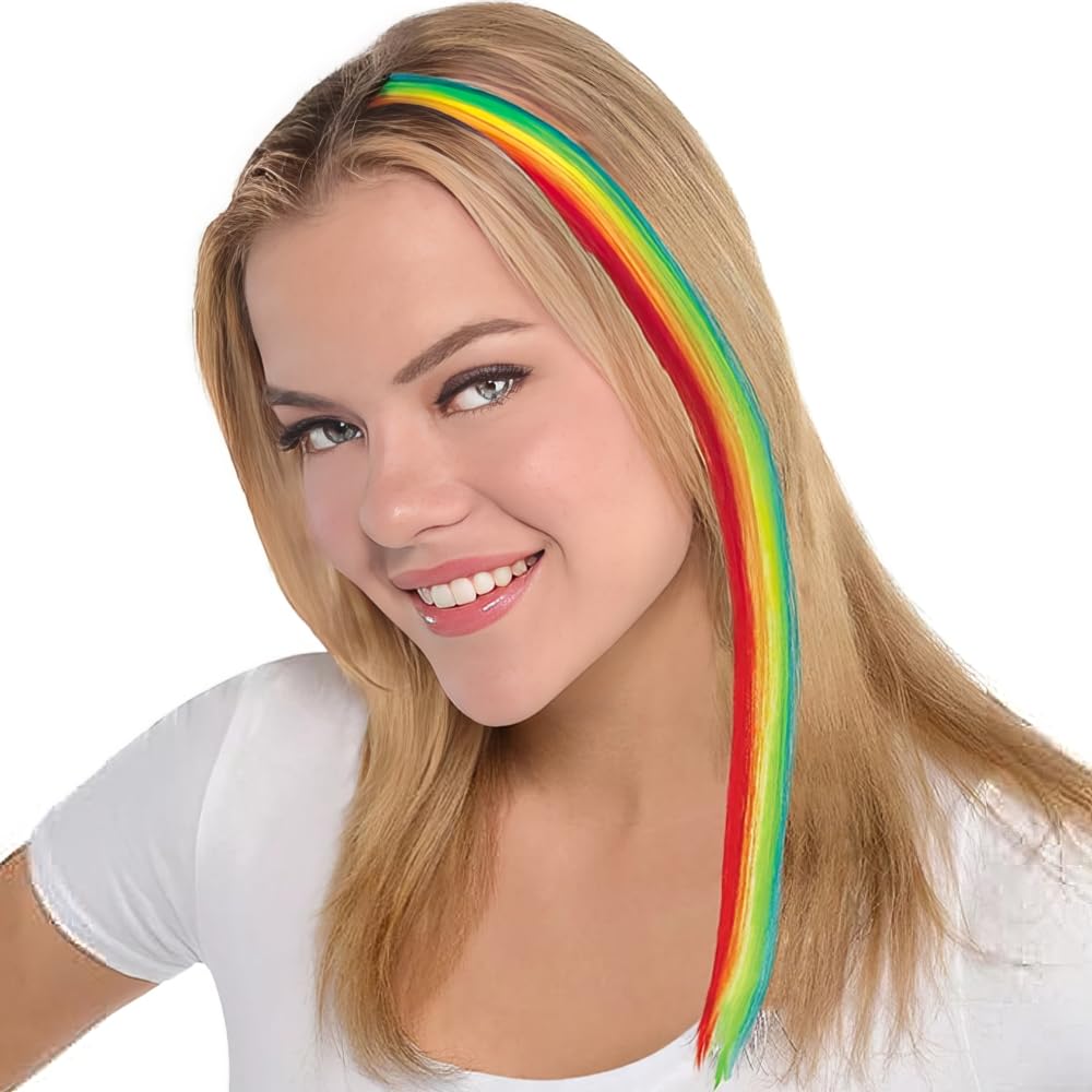 Party Perfect Team Spirit Hair Extensions Accessory, Multicolored, Synthetic Fiber , 15