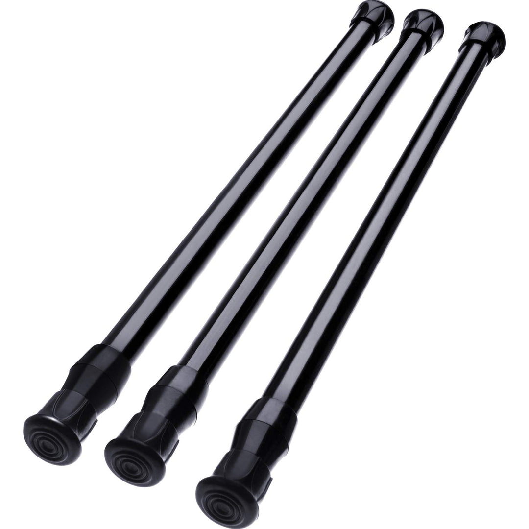 3 Pack Tension Curtain Rod Spring Loaded Curtain Rods Cupboard Bars window Tensions Rod, Adjustable Width (11.81-20 Inches, White)
