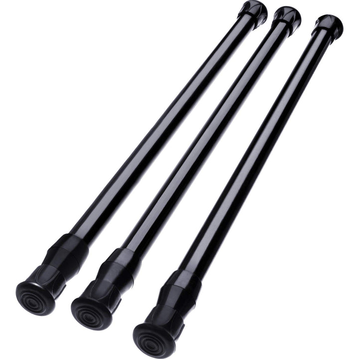 3 Pack Tension Curtain Rod Spring Loaded Curtain Rods Cupboard Bars window Tensions Rod, Adjustable Width (11.81-20 Inches, White)
