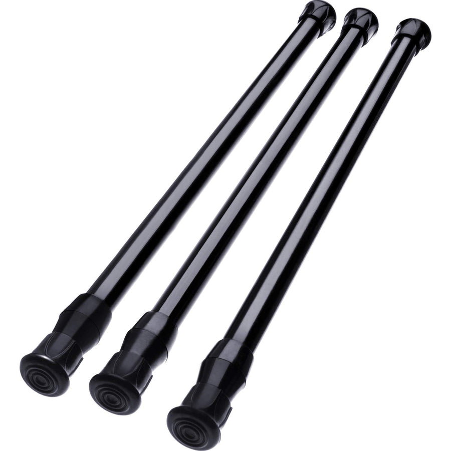 3 Pack Tension Curtain Rod Spring Loaded Curtain Rods Cupboard Bars window Tensions Rod, Adjustable Width (11.81-20 Inches, White)