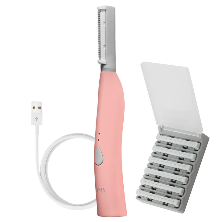 - SIMA Sonic Dermaplaning Tool - Patented Painless 2 in 1 Facial Exfoliation & Peach Fuzz-Hair Removal System w/ 7 Weeks Treatment Included - Anti-Aging – 3 Speeds – Rechargeable
