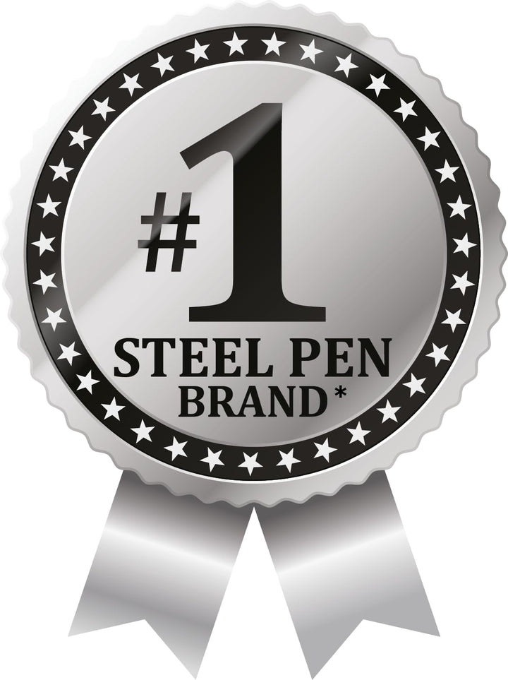 Zebra® F-301 Stainless Steel Retractable Ballpoint Pens, Fine Point, 0.7 mm, Black Ink, Pack Of 2