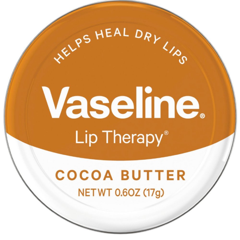 Lip Therapy Cocoa Butter Lip Balm Tin 0.6 Oz, 1 Count, White