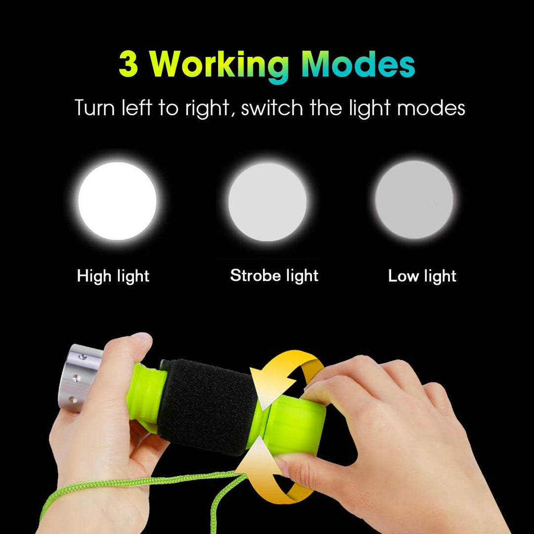 Professional 1100 Lumen Diving Flashlight Bright Submarine Light Scuba Safety Lights Waterproof Underwater Torch for Outdoor Under Water Sports