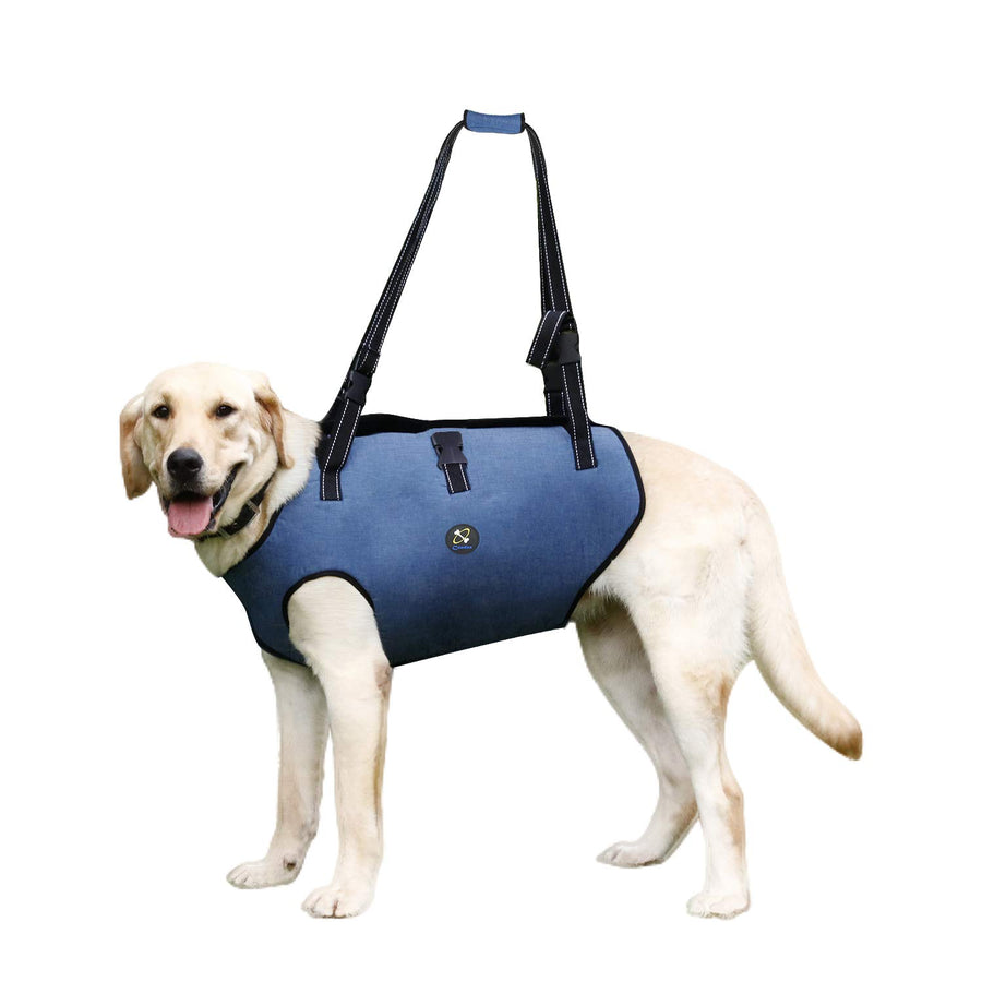Dog Lift Harness, Pet Support & Rehabilitation Sling Lift Adjustable Padded Breathable Straps for Old, Disabled, Joint Injuries, Arthritis, Loss of Stability Dogs Walk (Blue, L)