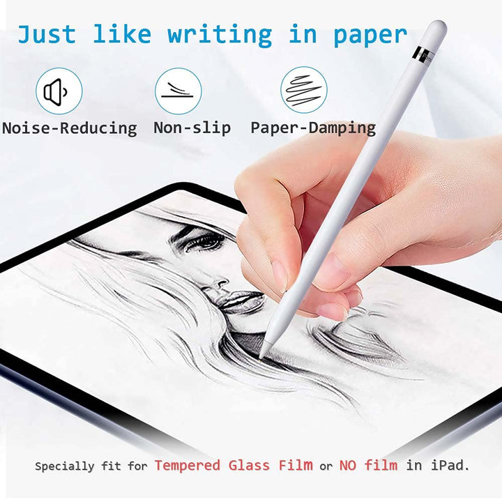 Soft Paperfeel Damping Tips Replacement Compatible with Apple Pencil 1st Gen & 2nd Gen, Noise Reducing Pen Nibs for iPad Pro(2 PCS)