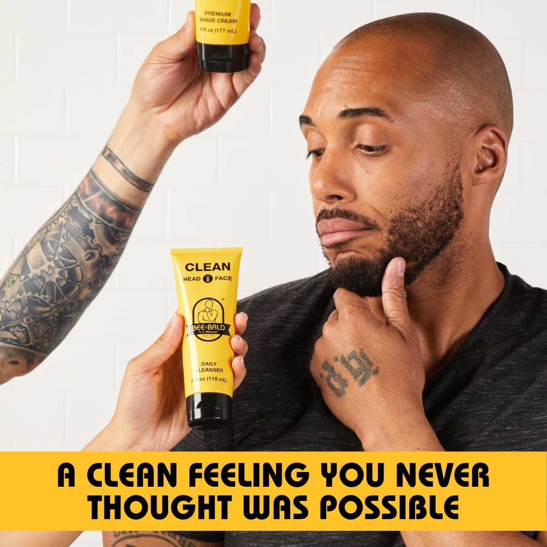 CLEAN Daily Cleanser for Face and Head, Premium Facial Cleanser for Men and Women, Refreshes and Thoroughly Cleans (4 fl Oz)