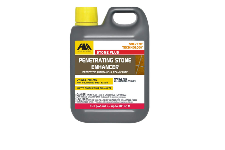 FILA STONEPLUS, Stone Enhancer Sealer, Ideal for All Natural Stone, Protects and Enriches the Color of Polished, Honed, Textured and Tumbled Natural Stone, Solvent Based, 1QT