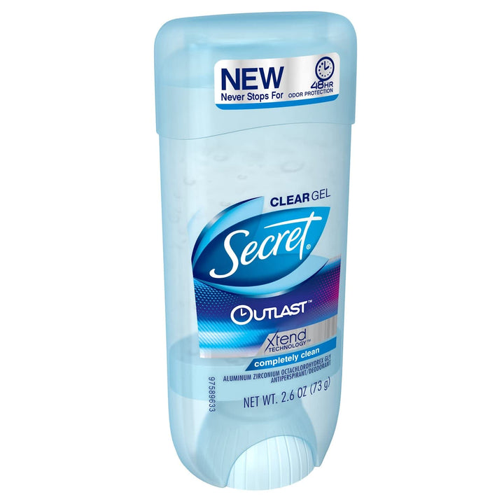 Outlast Antiperspirant and Deodorant Clear Gel, Completely Clean 2.6 Ounce (Pack of 4)