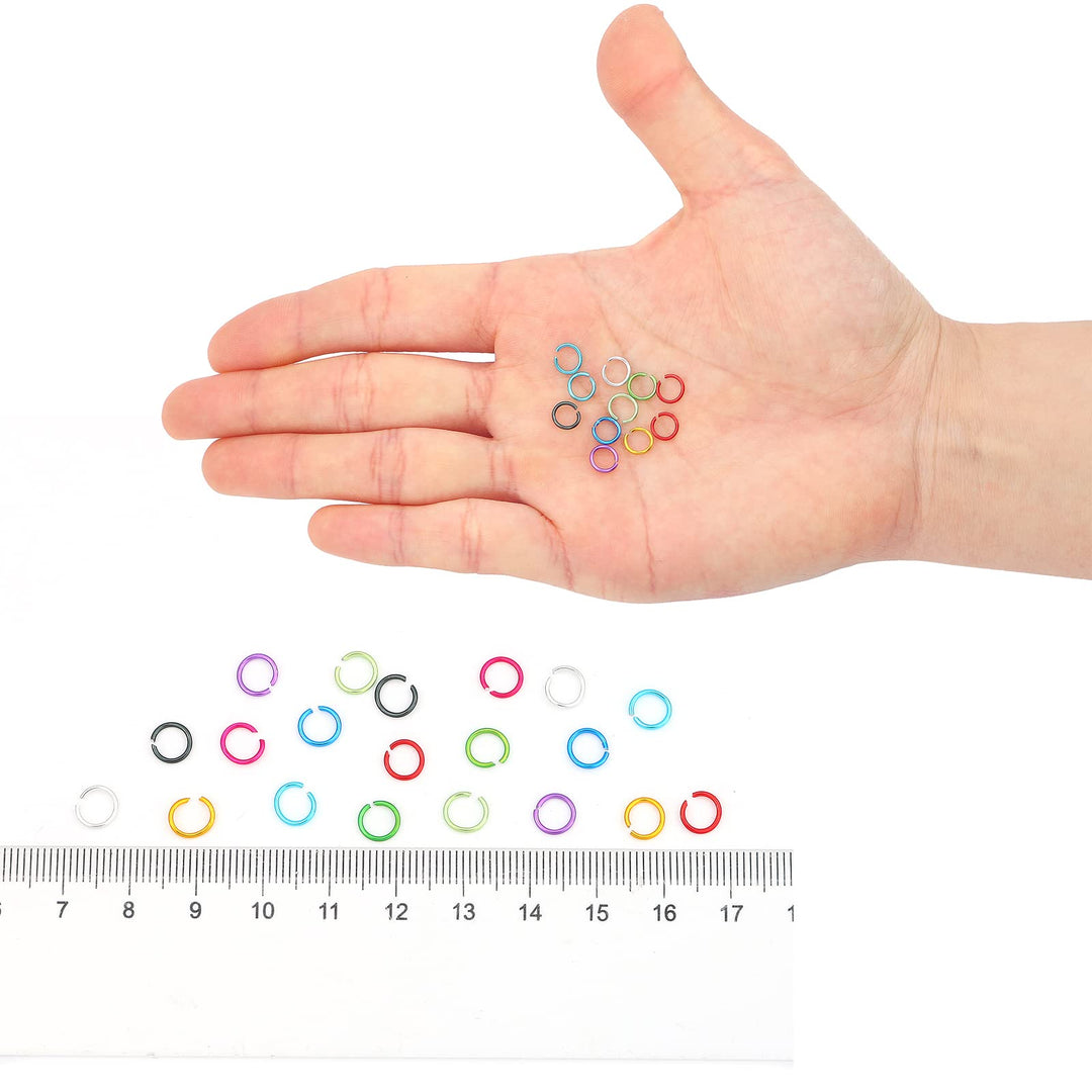 2250pcs Aluminum Jump Rings for Jewelry Making Chainmail Rings 6 mm 24 Gauge Soft Open Jump Rings Boxed Jumprings for DIY Necklaces Earring Bracelet Key Rings Crafts, 10 Colored Jump Rings