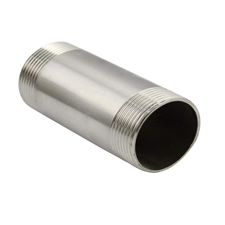 2PCS Stainless Steel Pipe Fitting, 1/2 Male x 1/2 NPT Male Threaded SS304 Nipple Cast Extension Pipe, 8 Length