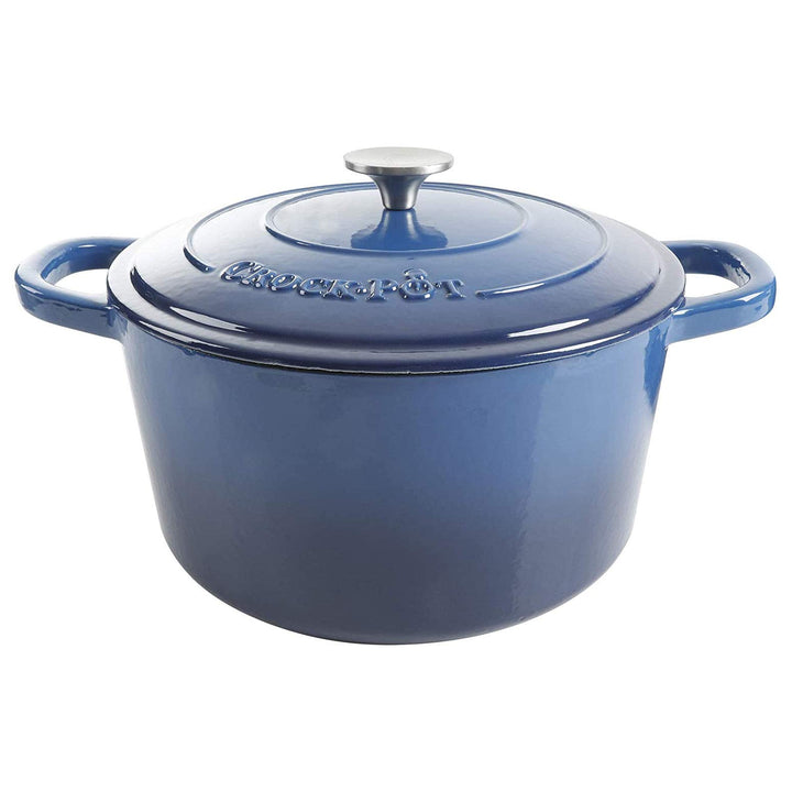 Artisan Round Enameled Cast Iron Dutch Oven, 7-Quart, Sapphire Blue