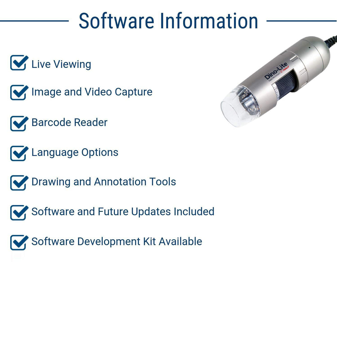 Dino Lite USB Handheld Digital Microscope, 0.3MP/1.3MP/5.0MP Optical Resolution, Windows/Mac Software Included (0.3 MP Version)