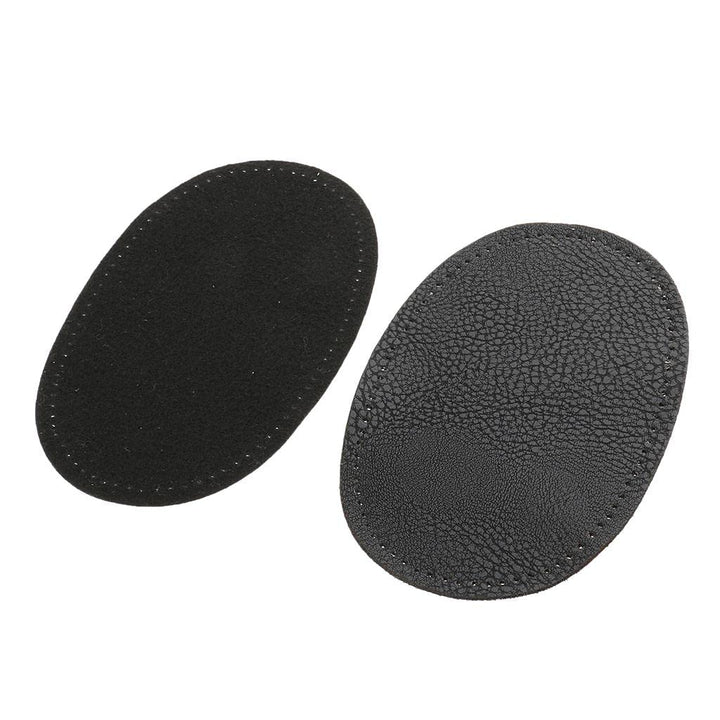 2 Pieces Pu Leather Patch Sew on Patches Repir Elbow Knee for Clothes Clothing Accessories - Black
