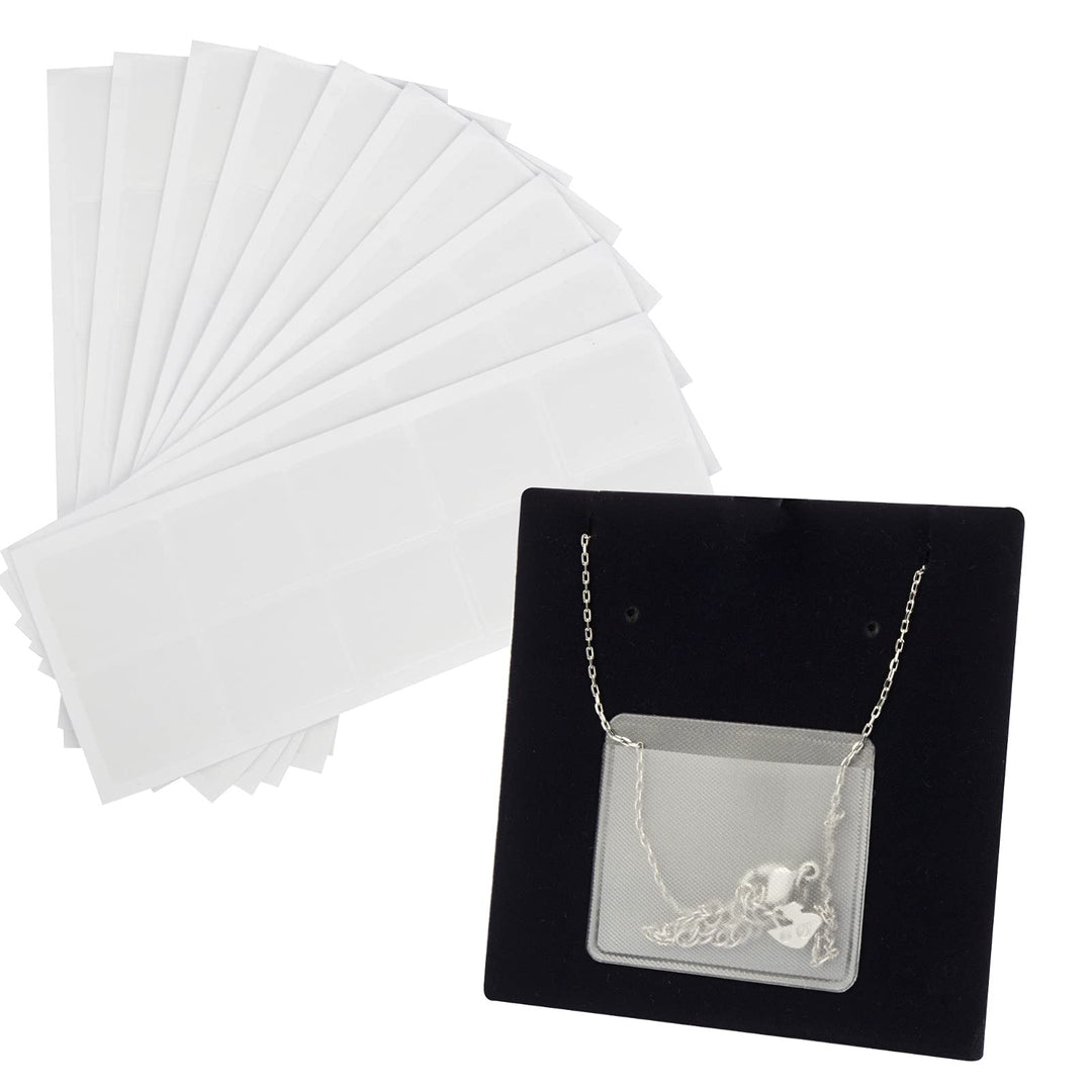 Necklace Chain Adhesive Pouch for Necklace Display Cards, Self-Adhesive Necklace Chain Pockets Clear Jewelry Bags Necklace Chain Pouch to Hold Loose Chain Jewelry Supplies (100 pcs)