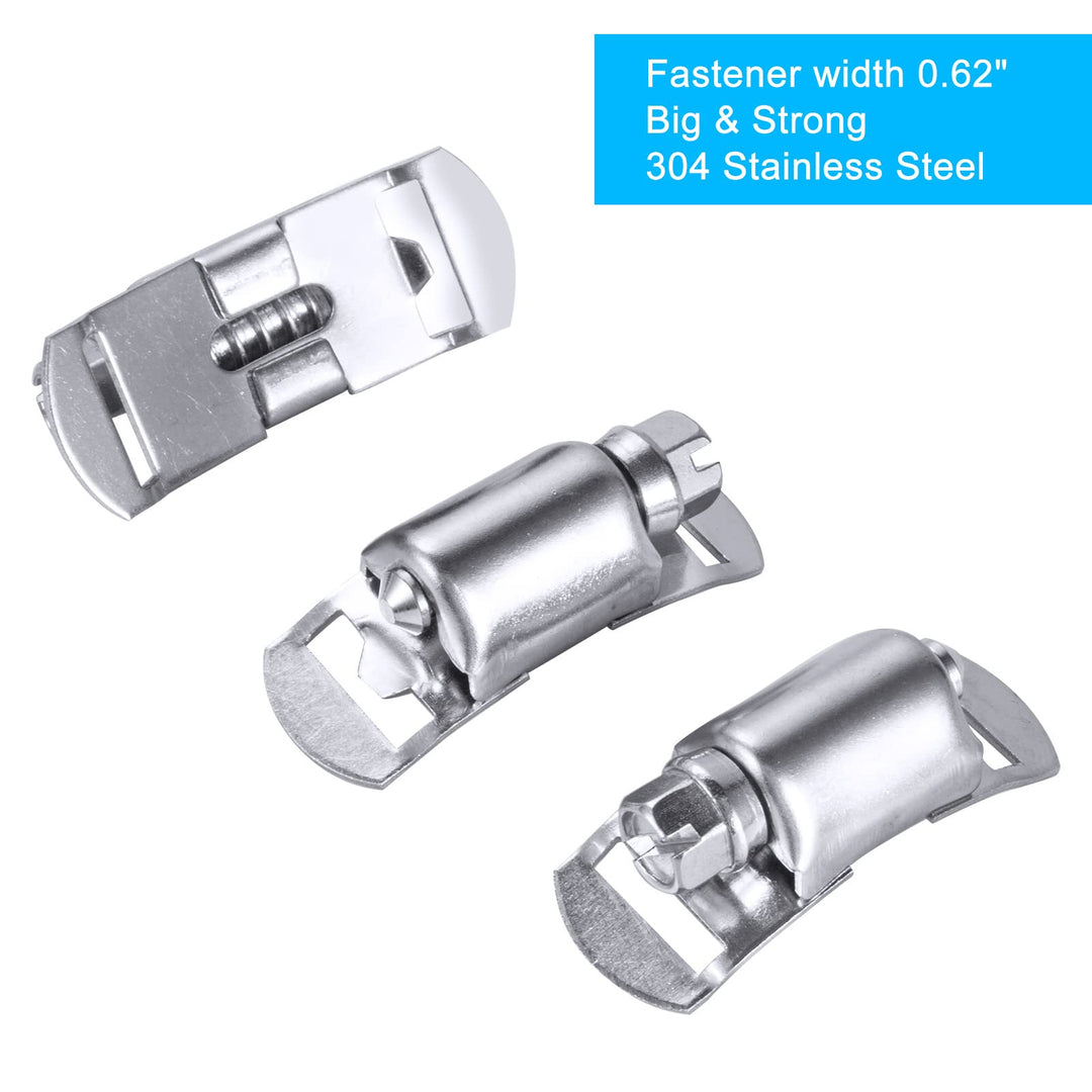 STEELSOFT Stainless Steel Band Clamp System Kit, DIY, Large Hose Clamp Worm Clamps Duct Clamp 2.5''-115'' Diameter, 30 FT Strap + 8 Fasteners, Air Ducting, Metal Strapping, Exhaust Wrap Clamps