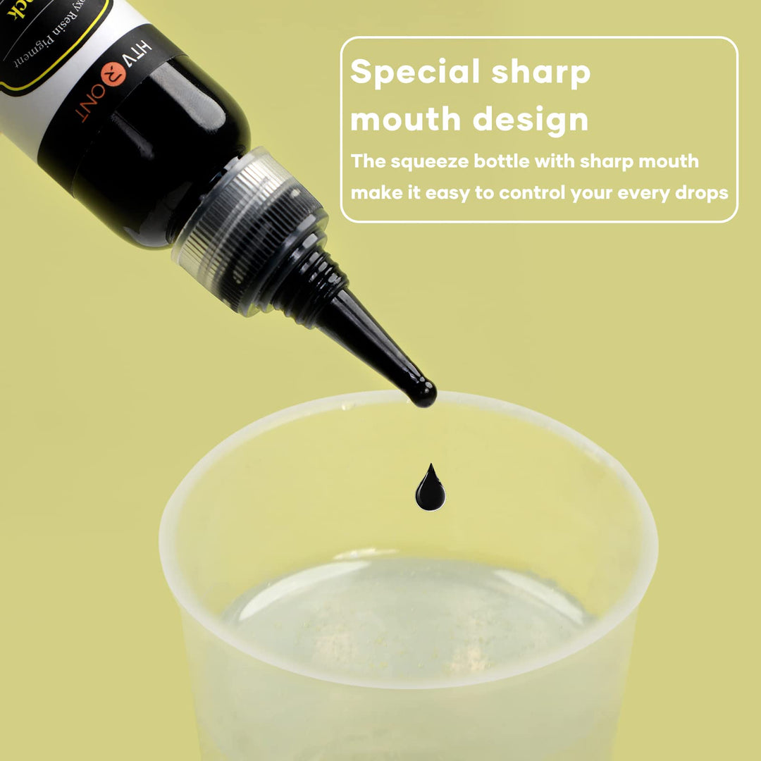 Black Epoxy Pigment - 1.76oz/50ml Black Resin Pigment Paste, Higher Concentrated & Easy to Mix Black Epoxy Dye for Resin Coloring, Tables, Tumbler