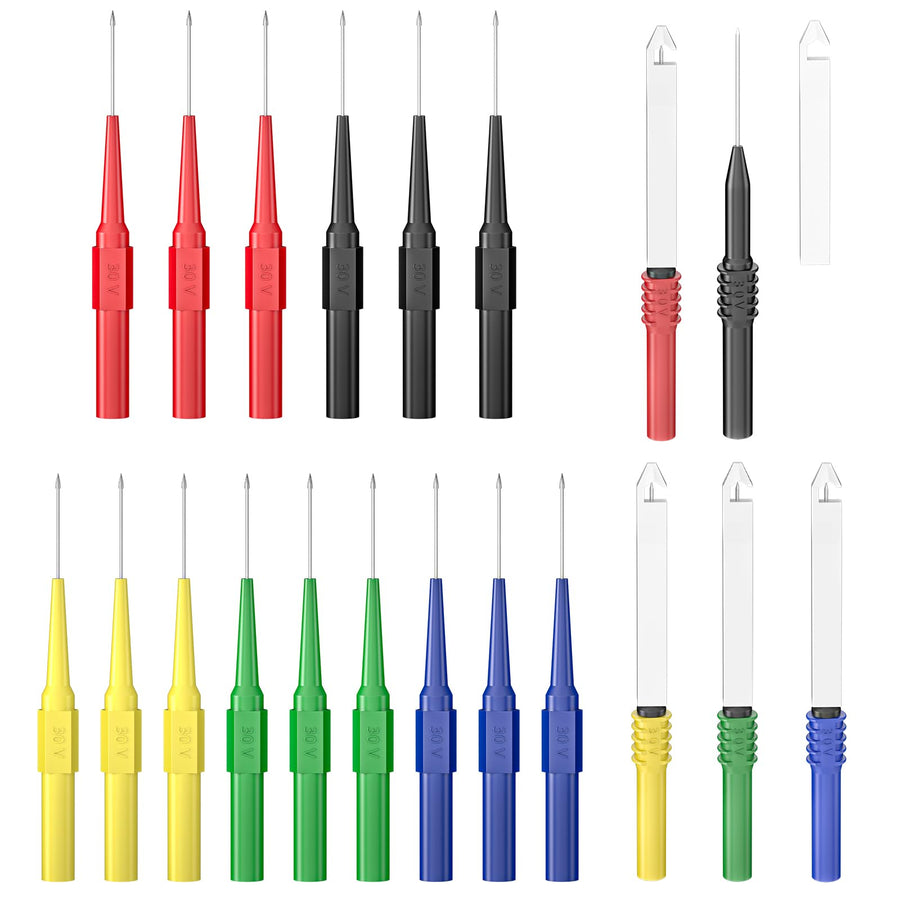 Wire Piercing Probes Set 20PCS Insulation Back Probes Non-Destructive Pin for Automotive Diagnostic Car Repairing Electrical Testing