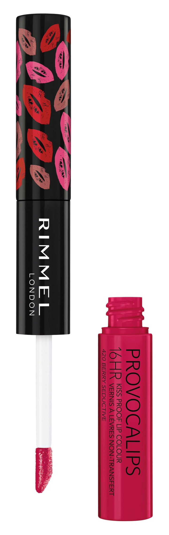 London Provocalips 16hr Kiss-Proof Lip Color - Two-Step Liquid Lipstick to Lock in Color and Shine - 420 Berry Seductive, .14 fl.oz.