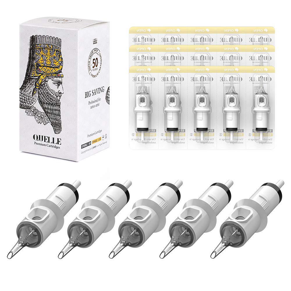 Tattoo Cartridges Needles 50Pcs Mixed #12 Standard Round Liner & Weaved Magnum Shader & Curved/Round Magnum Shader Soft Edge 3RL 5RL 7RL 9RL 7M1 9M1 11M1 7RM 9RM 11RM EN05S-50KIT-F