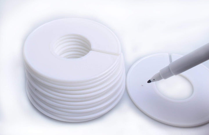 20 Pack Clothing Rack Size Dividers, Wardrobe Round Hangers Label Closet Dividers with 1 Piece Marker Pen for Clothes Organization(White, Blank)