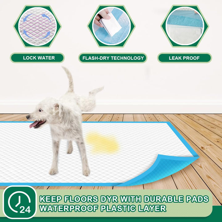 Puppy Pee Pads 22x23-100 Count | Dog Pee Training Pads Super Absorbent & Leak-Proof | Disposable Pet Piddle and Potty Pads for Puppies | Dogs | Doggie| Cats | Rabbits