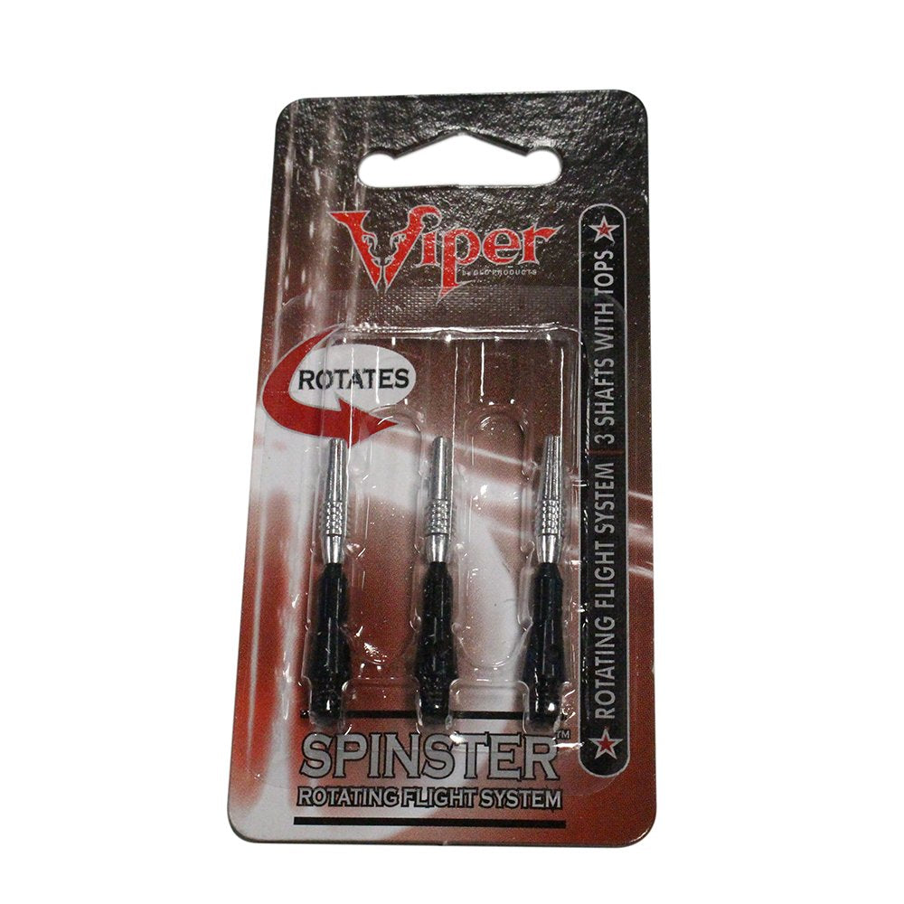 Spinster Aluminum Dart Shaft: Short (SH), Black, 3 Pack