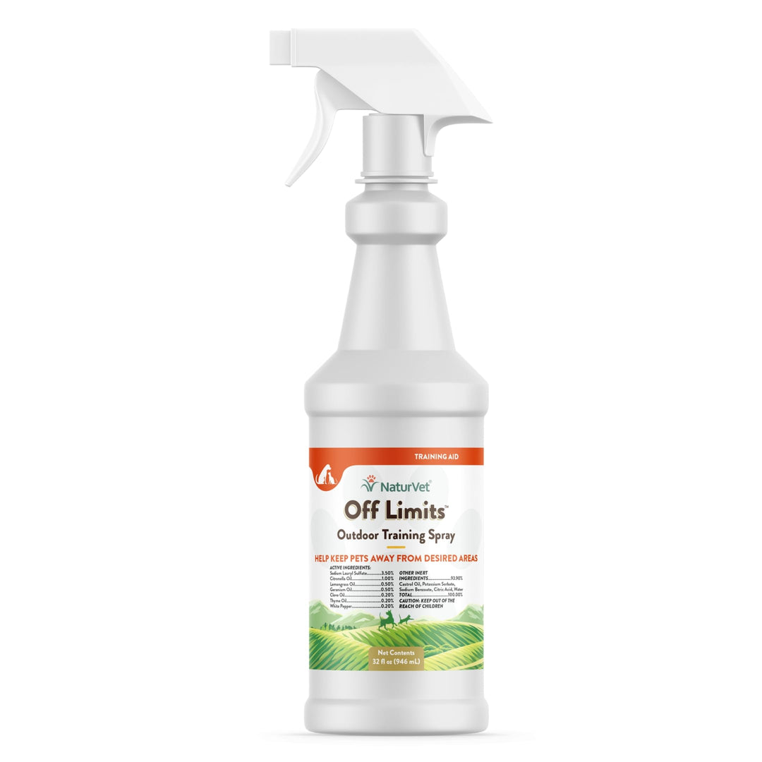 Off Limits Pet Training Spray for Dogs & Cats – Deters Pets from Outdoor Areas – Includes Herbal Extracts – Non-Staining Sprays for Training Pets – 32 Fl. Oz.