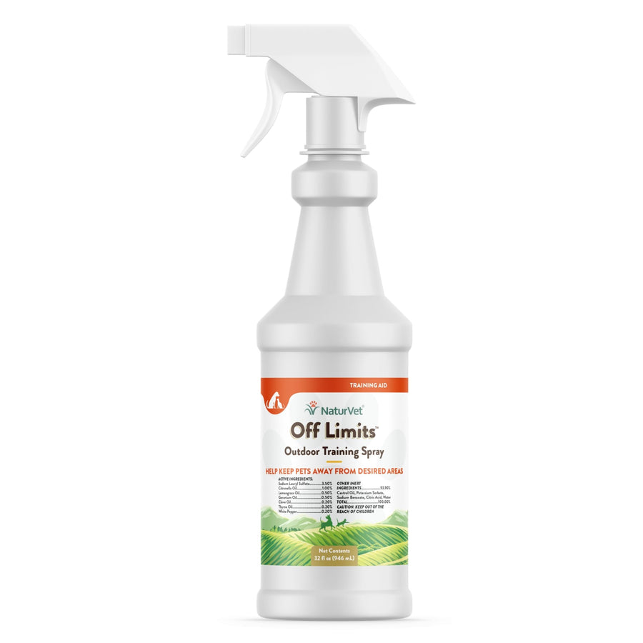 Off Limits Pet Training Spray for Dogs & Cats – Deters Pets from Outdoor Areas – Includes Herbal Extracts – Non-Staining Sprays for Training Pets – 32 Fl. Oz.