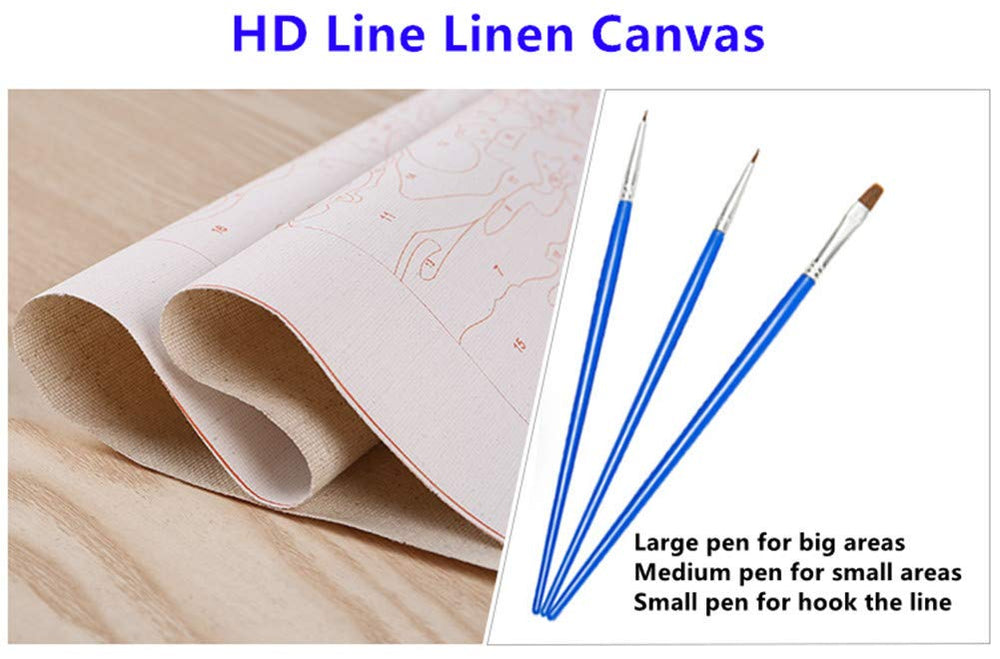 Paint by Numbers, DIY Painting by Numbers for Adults Beginner Kids - Buddha 16x20 inch DIY Oil Paint Digital Oil Painting (Water Lily Buddha, Frameless)