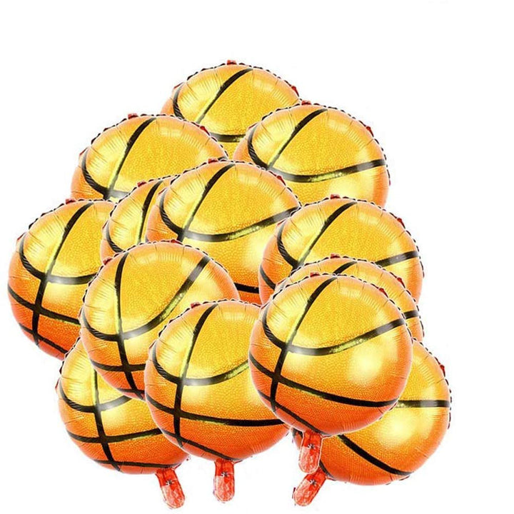 Basketball Mylar Foil Balloons,Sports Theme Party Supplies,10Pcs(18 Inch) (Basketball-1)
