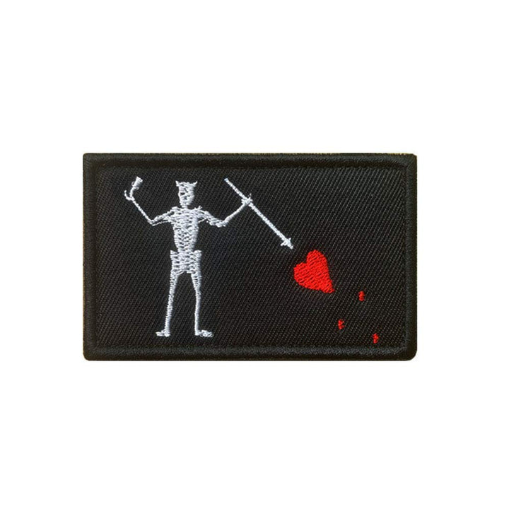 Black Beard Pirate Edward Military Badge Emblem Patch Hook & Loop Tactical Pirate Flag Patches - 3.15x2