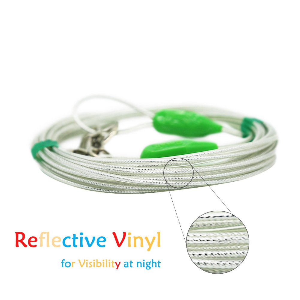 25ft Reflective Tie-Out Cable for Small Dogs Up to 35 Pounds