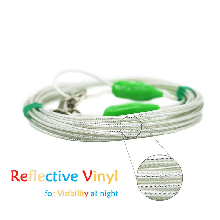 25ft Reflective Tie-Out Cable for Small Dogs Up to 35 Pounds