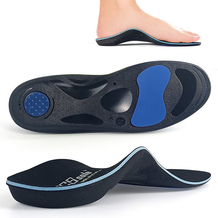 Orthotic High Arch Support Insoles, Comfort Gel Work Boot Insert for Flat Feet, Plantar Fasciitis, Feet Pain, Heel Spur Pain,Metatarsalgia,Over Pronation for Men and Women(28cm)
