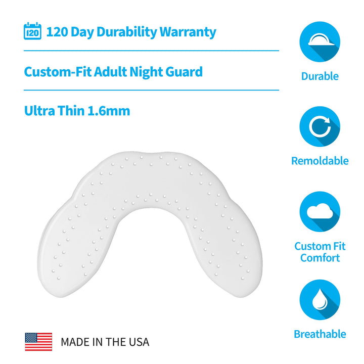 Aero Night Guard - 1.6mm Thin - Custom-Molded Fit - Protects Against Nighttime Teeth Grinding & Clenching - Odor & Taste Free - Remoldable Up to 20 Times - Non Toxic