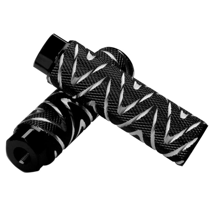 Bike Pegs, 2Pcs Aluminum Alloy Anti-Skid Lead Foot BMX Pegs Fit 3/8 inch Axles (Black)