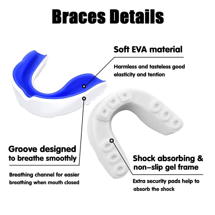 Sports Mouth Guard for Kids and Youth,2 Pcs Boys Girls Mouthguard with Case (BPA Free) for Boxing Football Hockey Karate Rugby