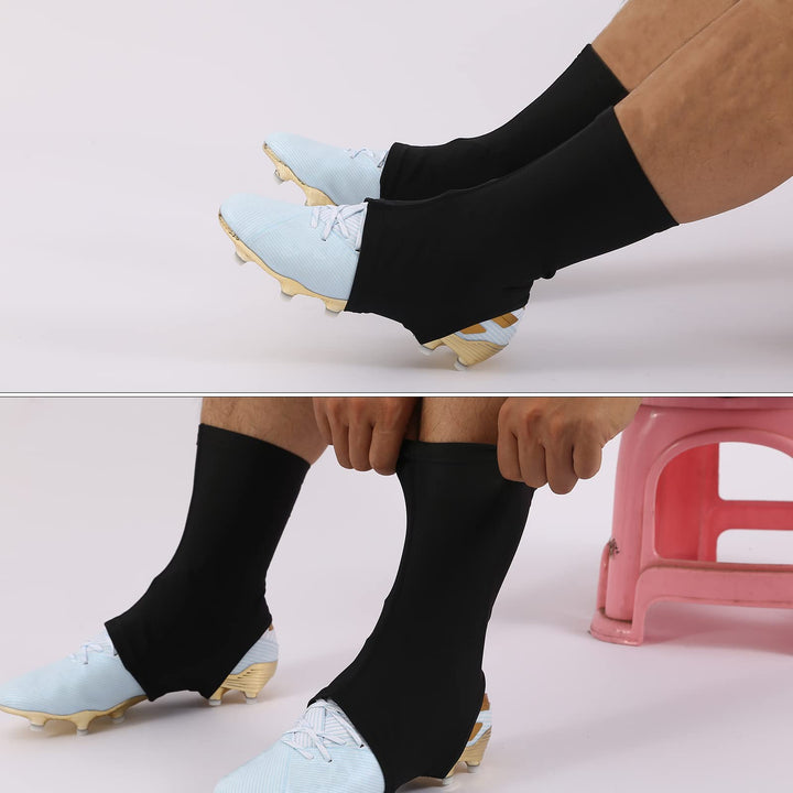 Spats Football Cleat Covers,Youth Cleat Covers Football,Bike Cleat Covers,Football Cleat Covers Keeps Dirt/Turf Debri Out,Cleat Sleeves for Football Soccer Lacrosse Youths Adults (Black, Large)
