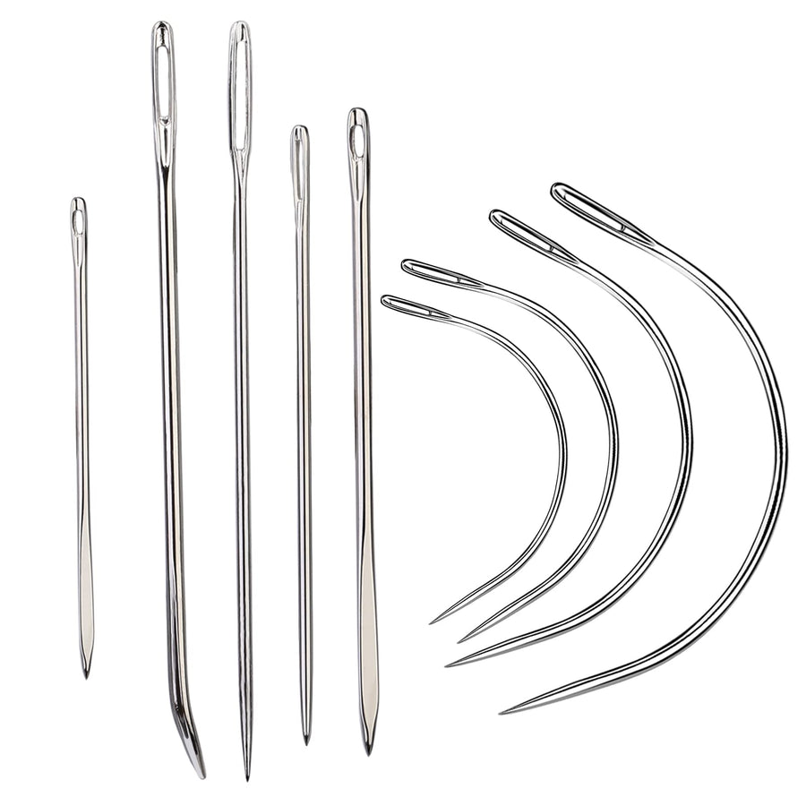 16 Pcs Leather Sewing Needles,Heavy Duty Sewing Needles Kit Include Leather Triangular Needle, Sack Needle, Hand Sewing Needle,Leather Needles for Upholstery,Leather Craft,Carpet Canvas Repair