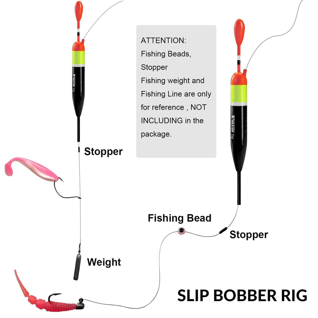 Fishing Bobbers Fishing Floats and Bobbers Slip Bobbers for Fishing Balsa Floats Crappie Fishing Bobbers Floatage 1/6oz(3.47X0.47X6.73)-5PCS