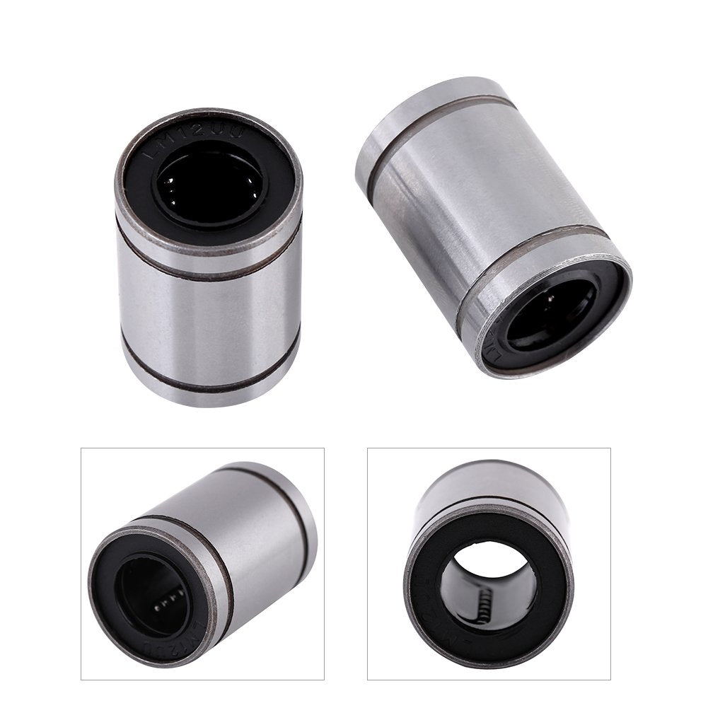 LM12UU Bearing, 10 Pcs 12mm Linear Motion Ball Bearings Bushing Slide Bearing Rods for 3D Printer Cylinder CNC Parts, Pack of 10, 12 x 20 x 30mm
