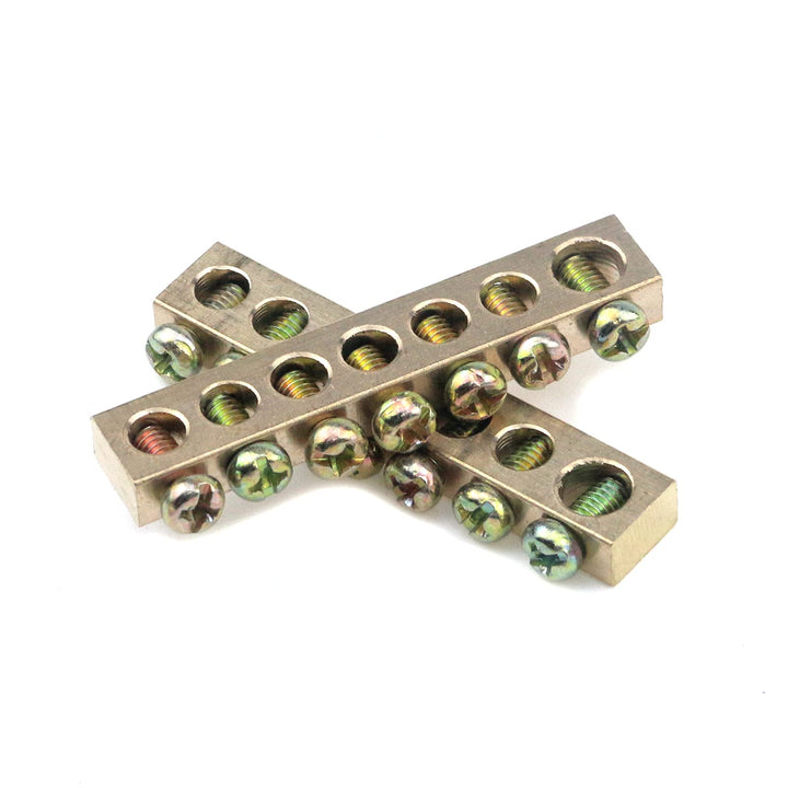 7 Positions Terminal Ground Bar Electrical Wire Screw Terminal Ground Copper Neutral Bar Pack of 5