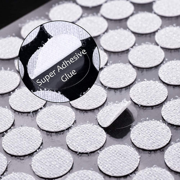 2016pcs 2/5 10mm Self Adhesive Dots Tape Diameter Sticky Back Dots Hook and Loop with Sticky Glue Dots Tapes White for School,Classroom,Office,Home (10mm)