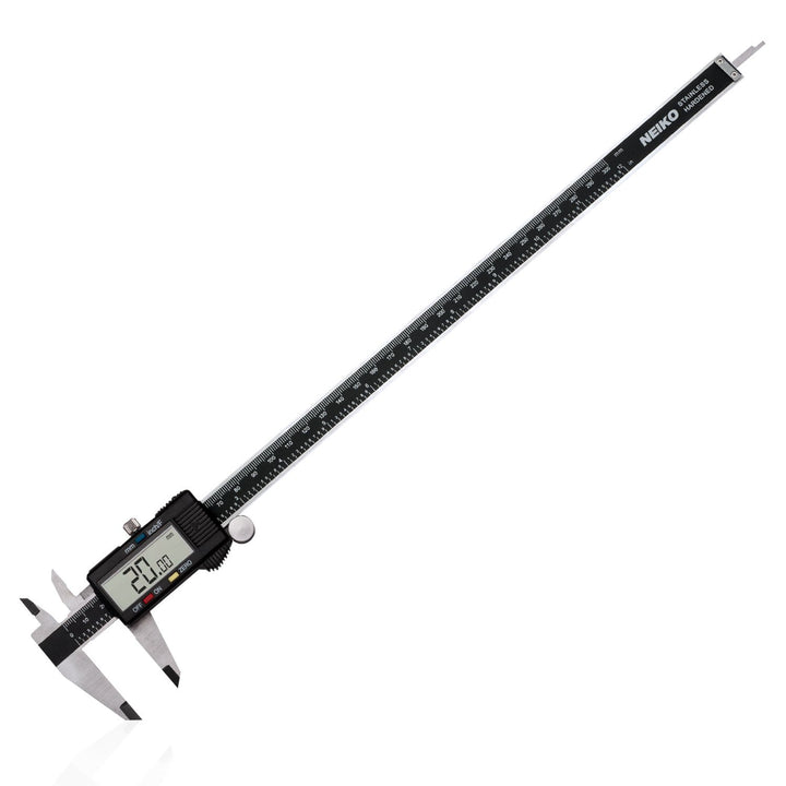 01409A 12” Electronic Digital Caliper | Extra Large Display | 0-12 Inches | Inch/Fractions/Millimeter Conversion | Polished Stainless Steel