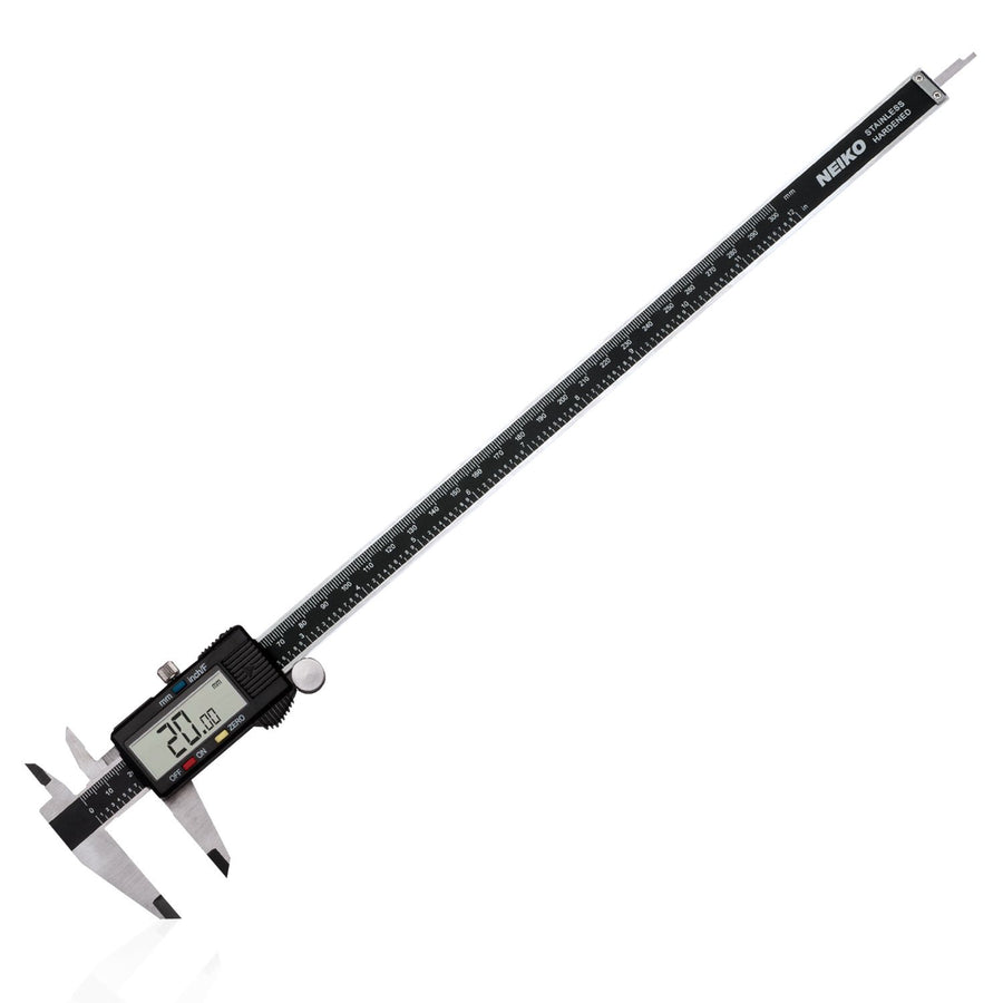 01409A 12” Electronic Digital Caliper | Extra Large Display | 0-12 Inches | Inch/Fractions/Millimeter Conversion | Polished Stainless Steel